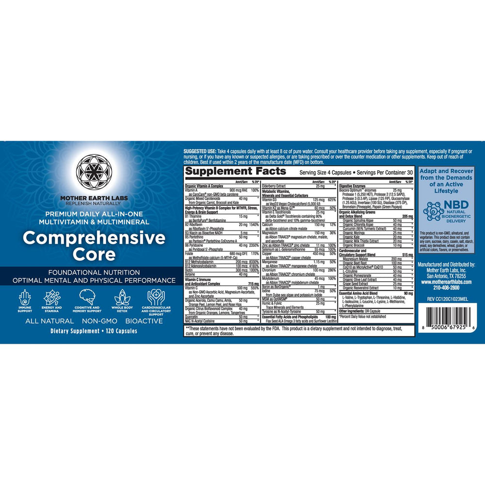 Mother Earth Labs Comprehensive Core - 120 Capsules