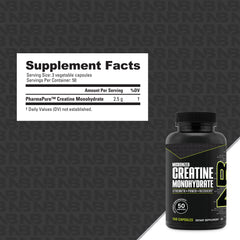 NutraBio Creatine Monohydrate - 150 Capsules