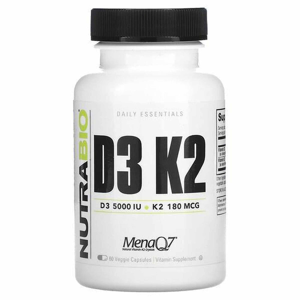 NutraBio D3K2 - 60 Capsules