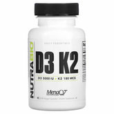 NutraBio D3K2 - 60 Capsules