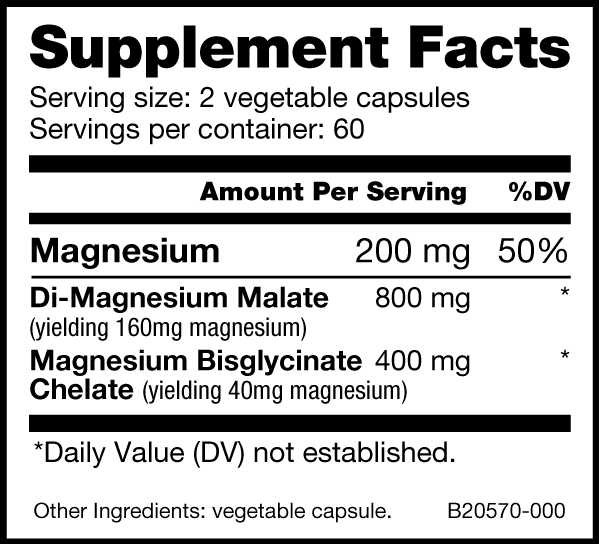 NutraBio Magnesium 200 mg - 120 Capsules