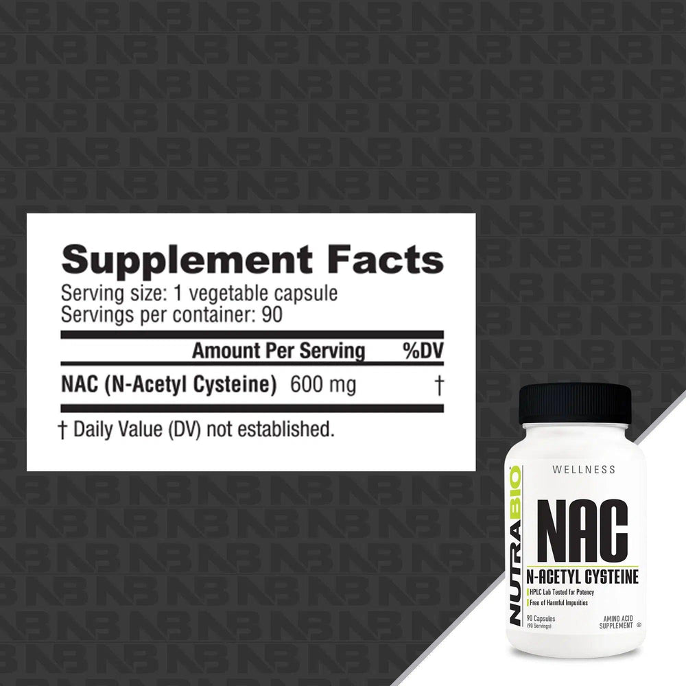 NutraBio NAC, 90 Capsules
