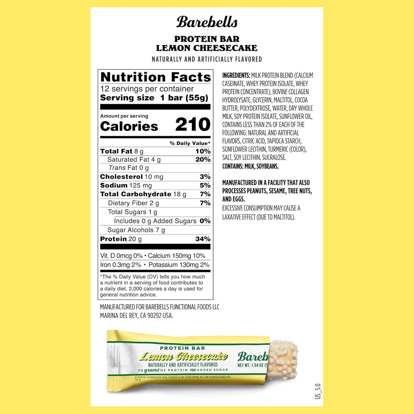 Barebells Protein Bar - Lemon Cheesecake