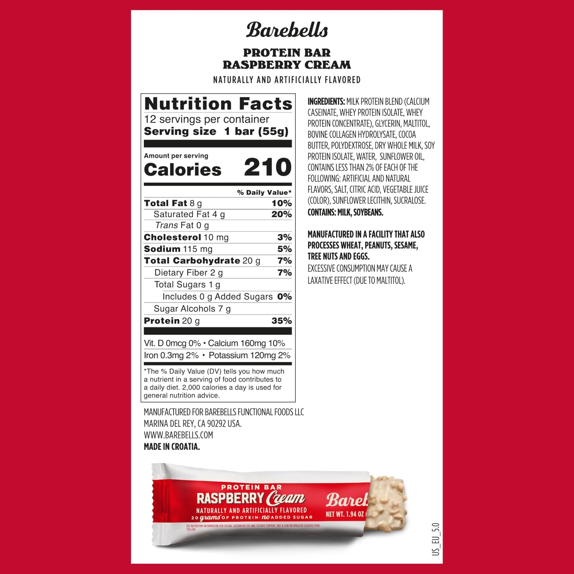 Barebells Protein Bar - Raspberry Cream