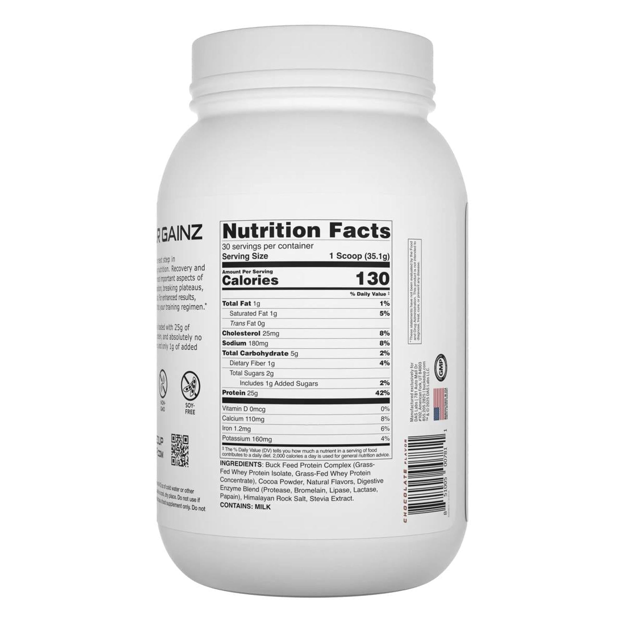 Bucked Up Buck Feed All-Natural Protein - Chocolate