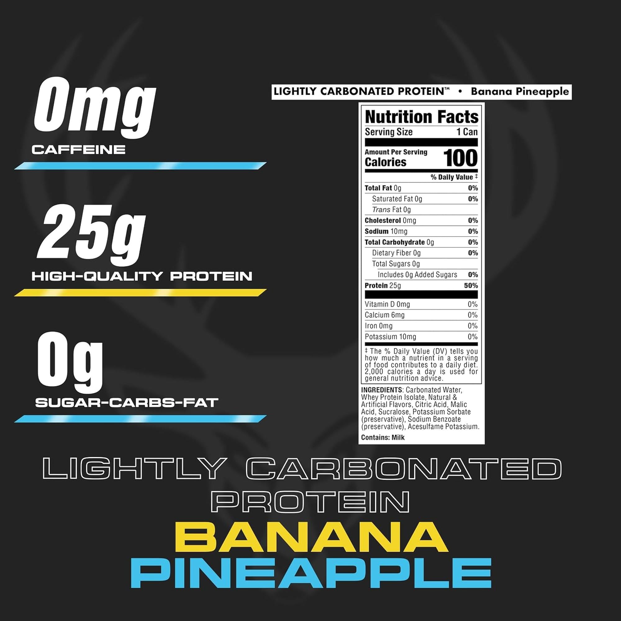 Bucked Up Carbonated Protein RTD - Banana Pineapple