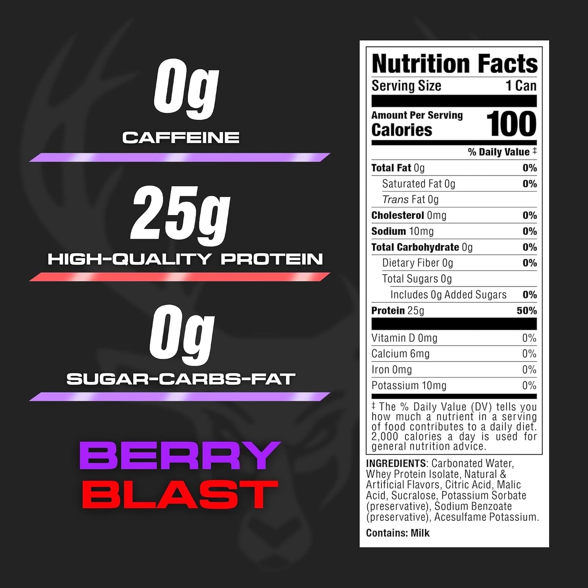 Bucked Up Carbonated Protein RTD - Berry Blast