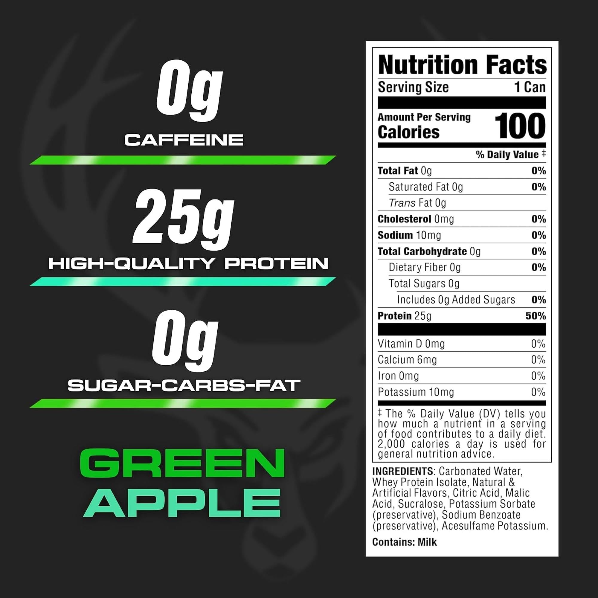Bucked Up Carbonated Protein RTD - Green Apple