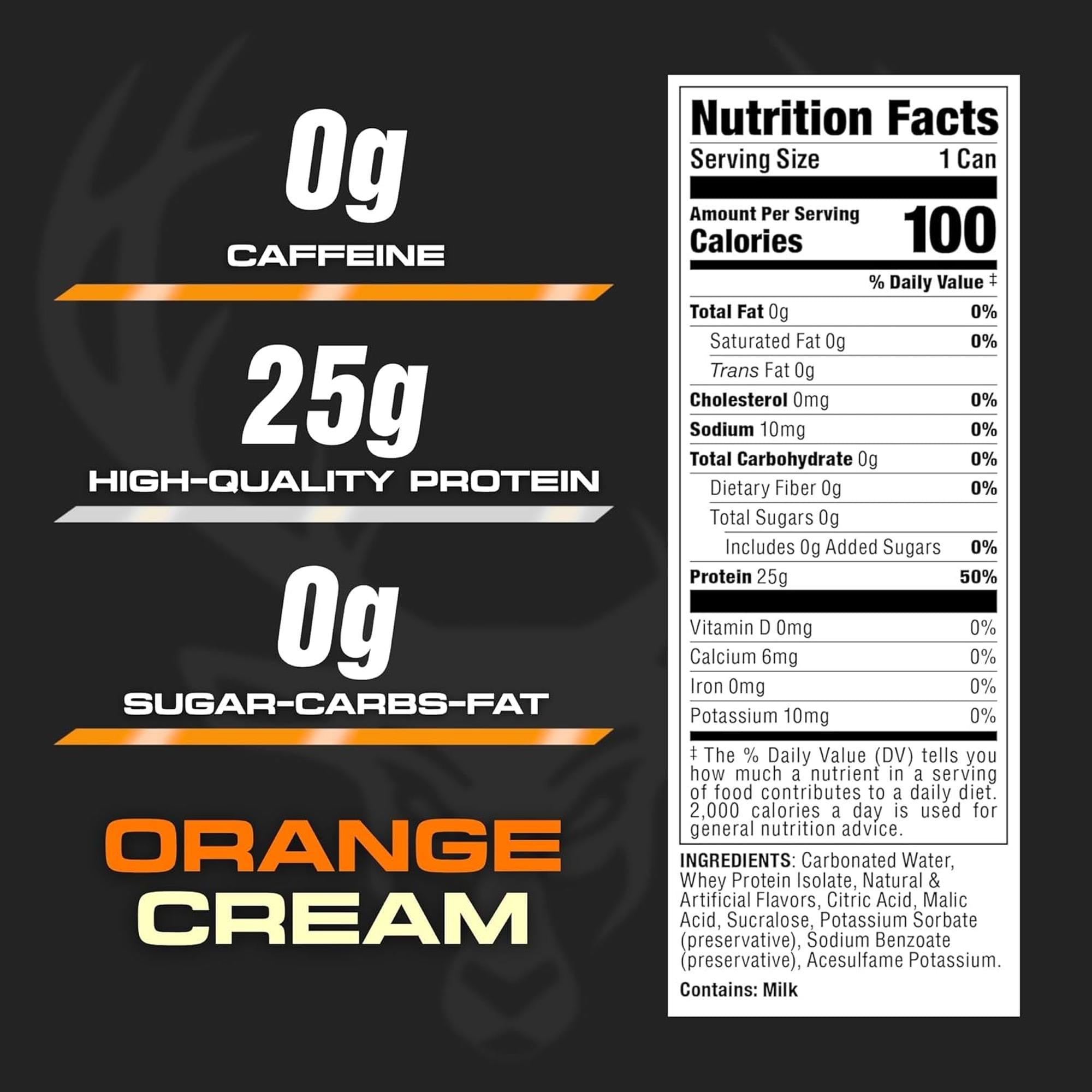 Bucked Up Carbonated Protein RTD - Orange Cream