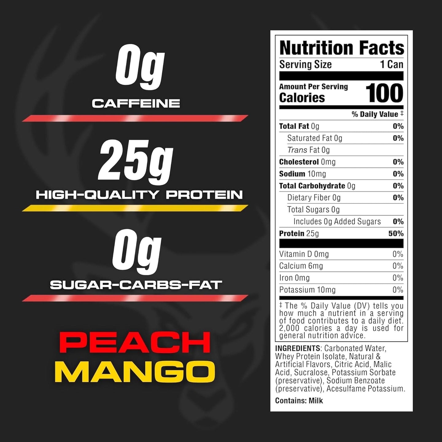 Bucked Up Carbonated Protein RTD - Peach Mango