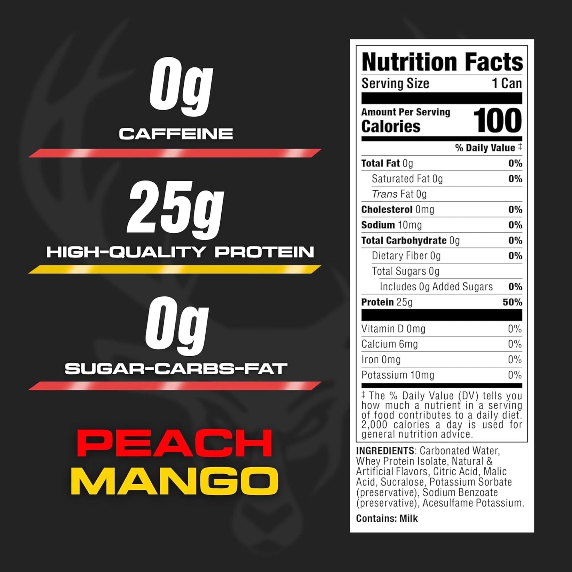 Bucked Up Carbonated Protein RTD - Peach Mango