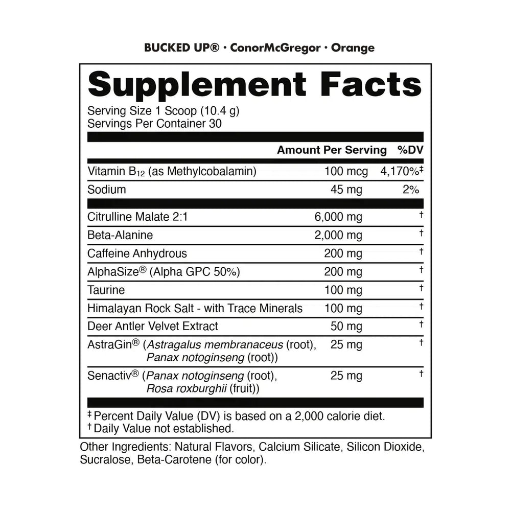 Bucked Up Notorious Conor McGregor Pre-Workout