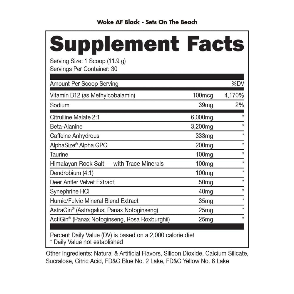 Bucked Up Woke AF BLACK - High Stim Pre-Workout