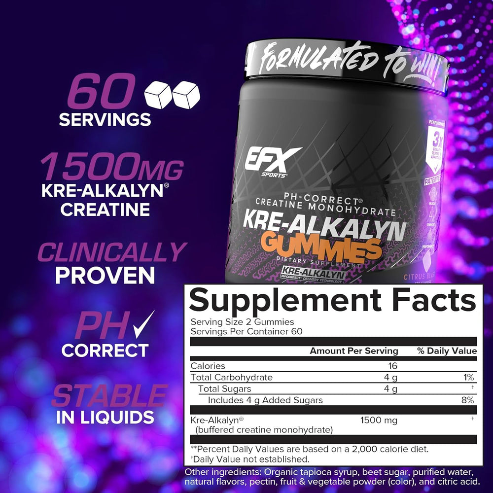 EFX Kre-Alkalyn Gummies - Citrus Blast