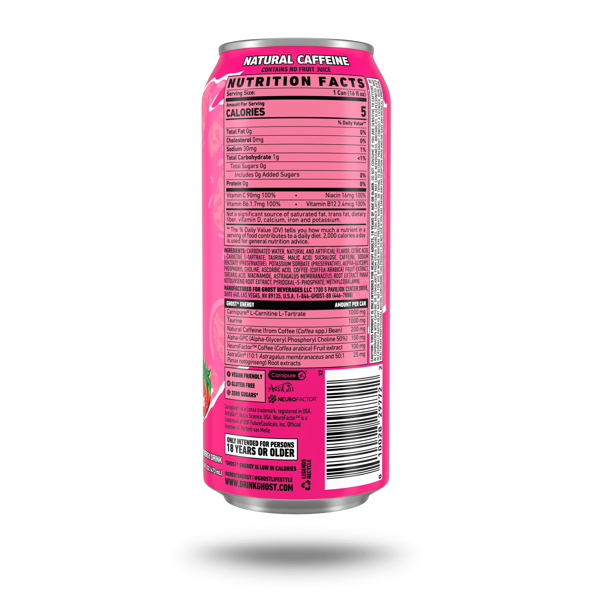 Ghost Energy Drink - Bubblicious Strawberry Splash