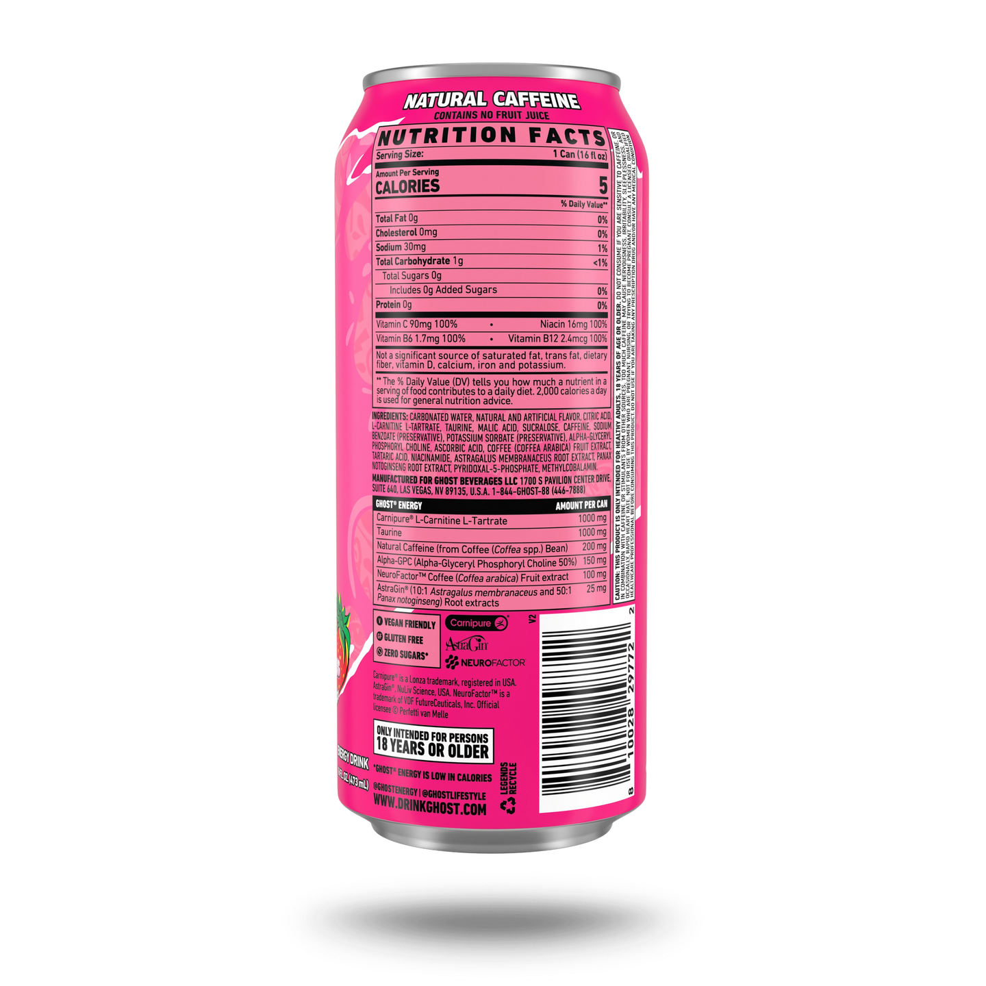 Ghost Energy Drink - Bubblicious Strawberry Splash