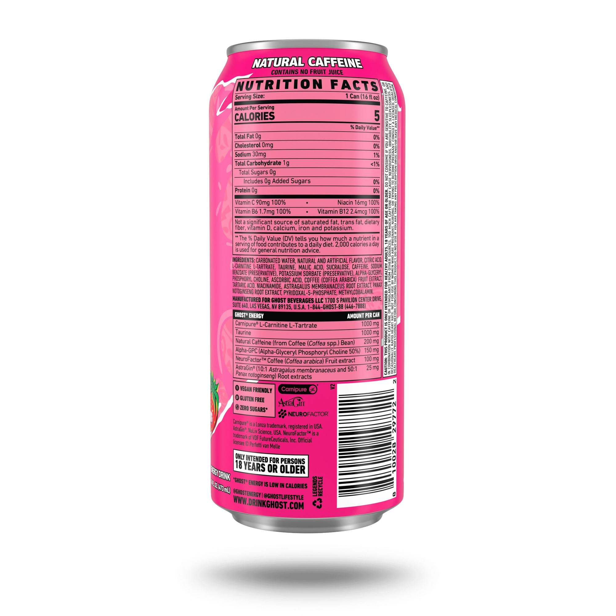 Ghost Energy Drink - Bubblicious Strawberry Splash