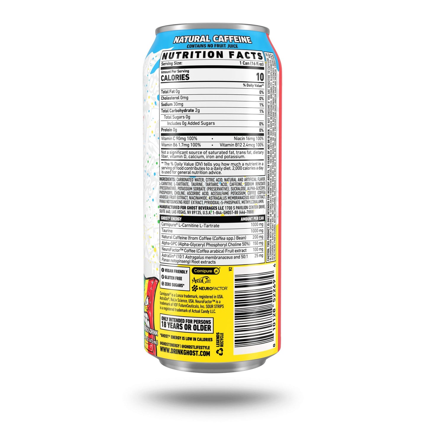 Ghost Energy Drink - Sour Strips Rainbow