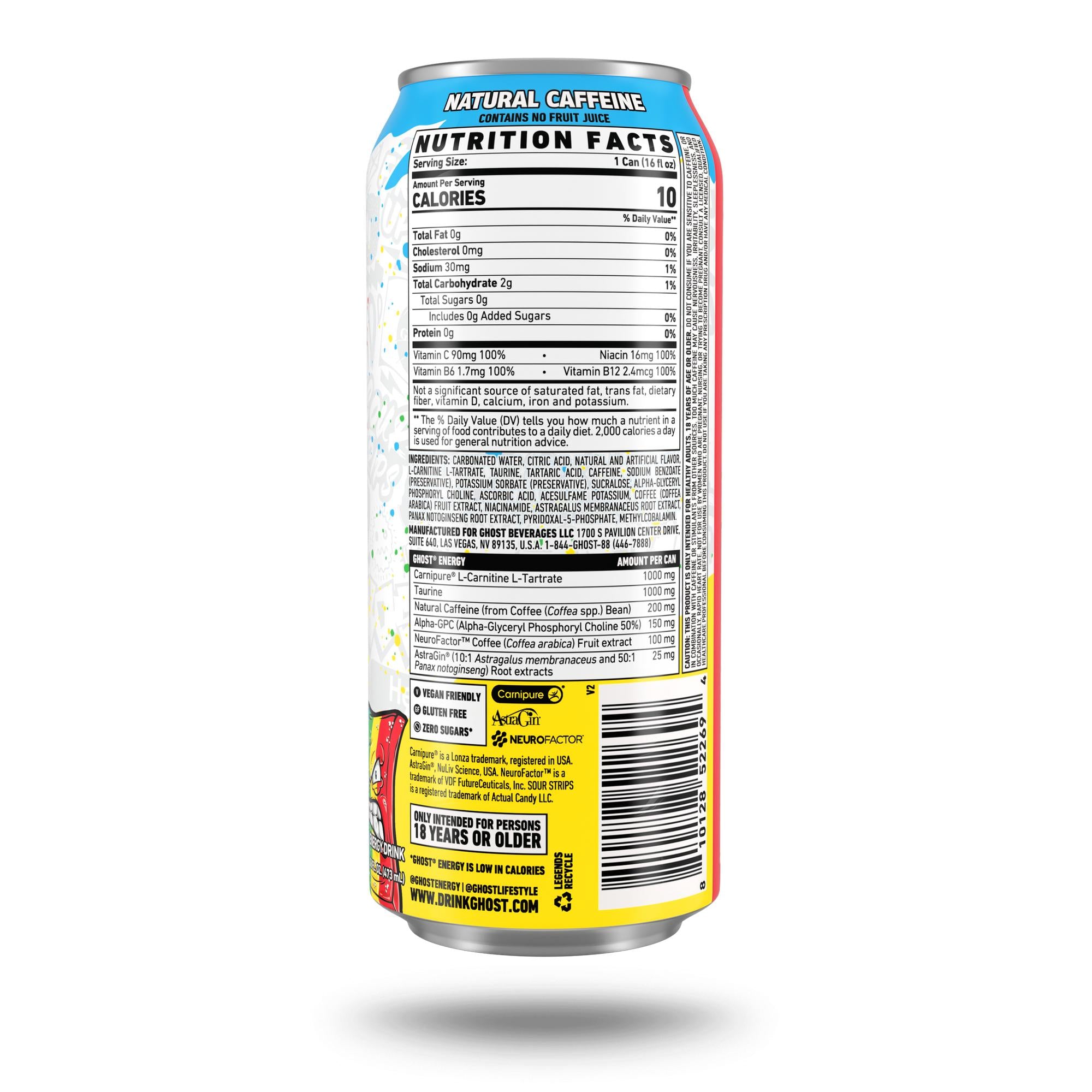Ghost Energy Drink - Sour Strips Rainbow