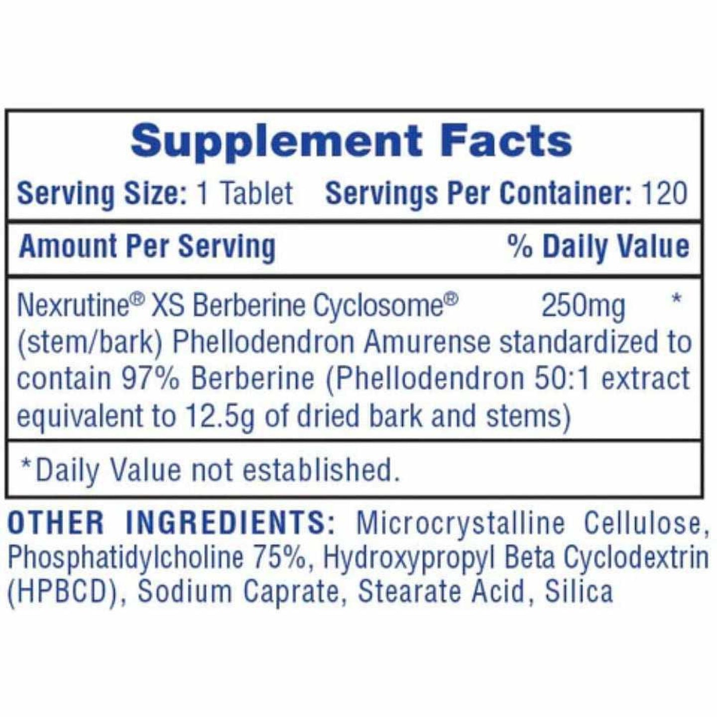 Hi-Tech Pharmaceuticals Berberine HCL - 120 Capsules