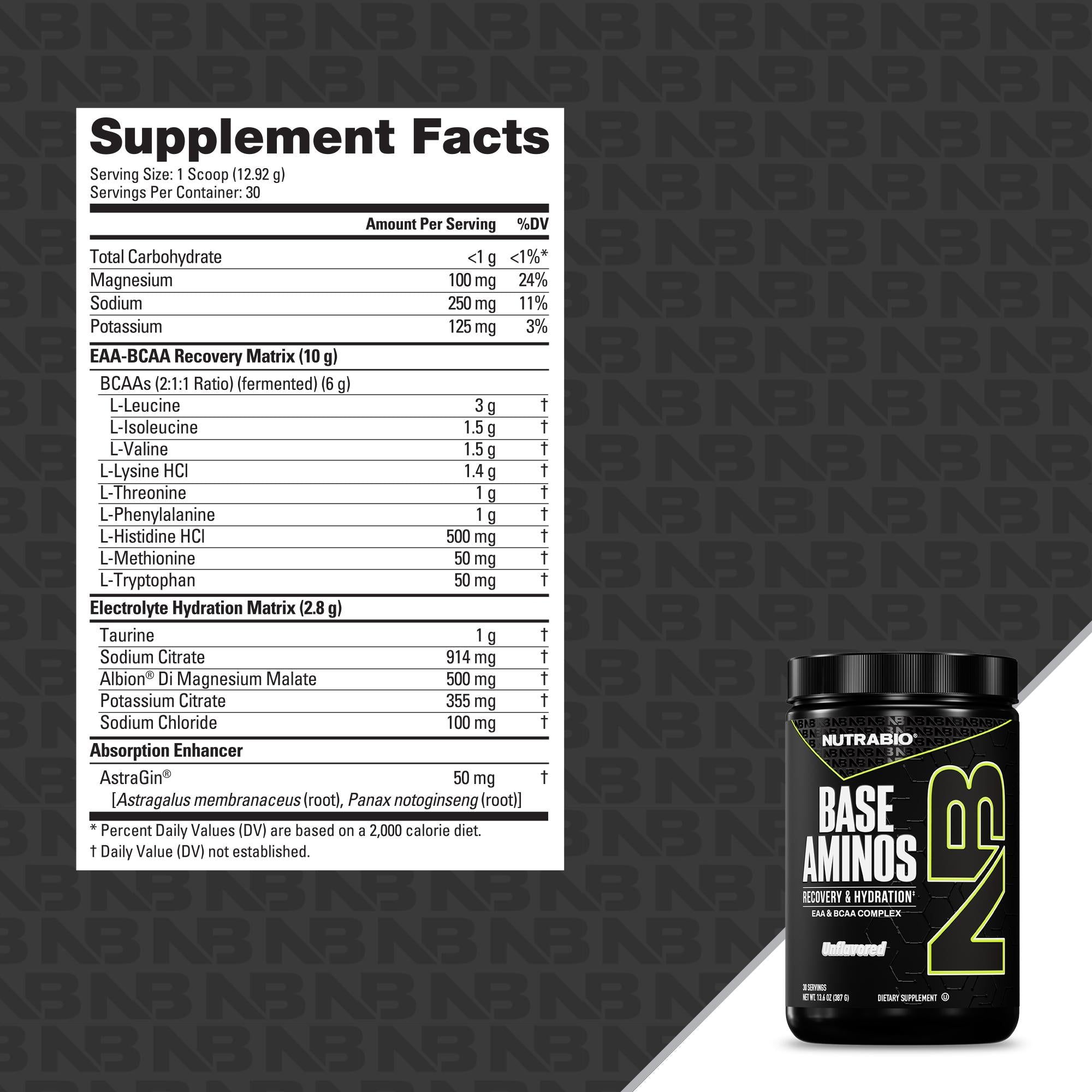 NutraBio Base Aminos - Unflavored