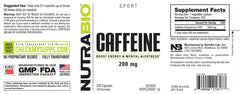 NutraBio Caffeine Pills 200 mg