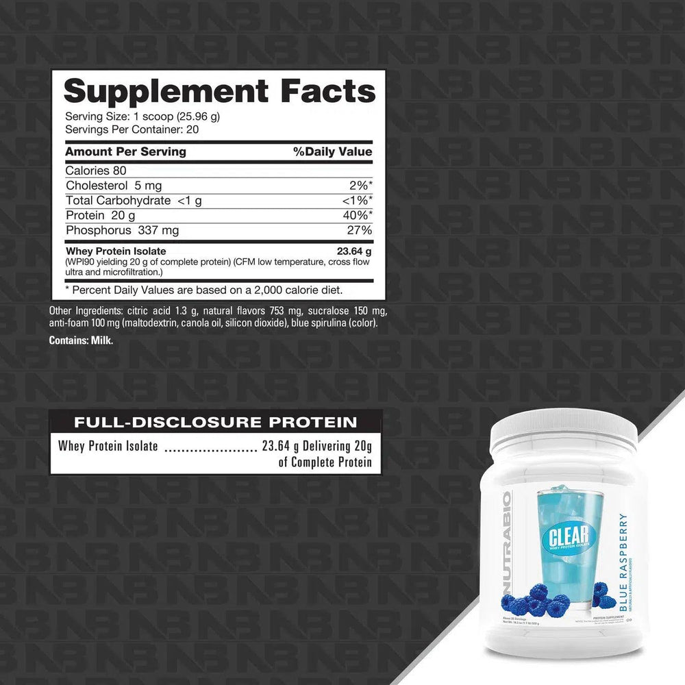 NutraBio Clear Whey Protein Isolate
