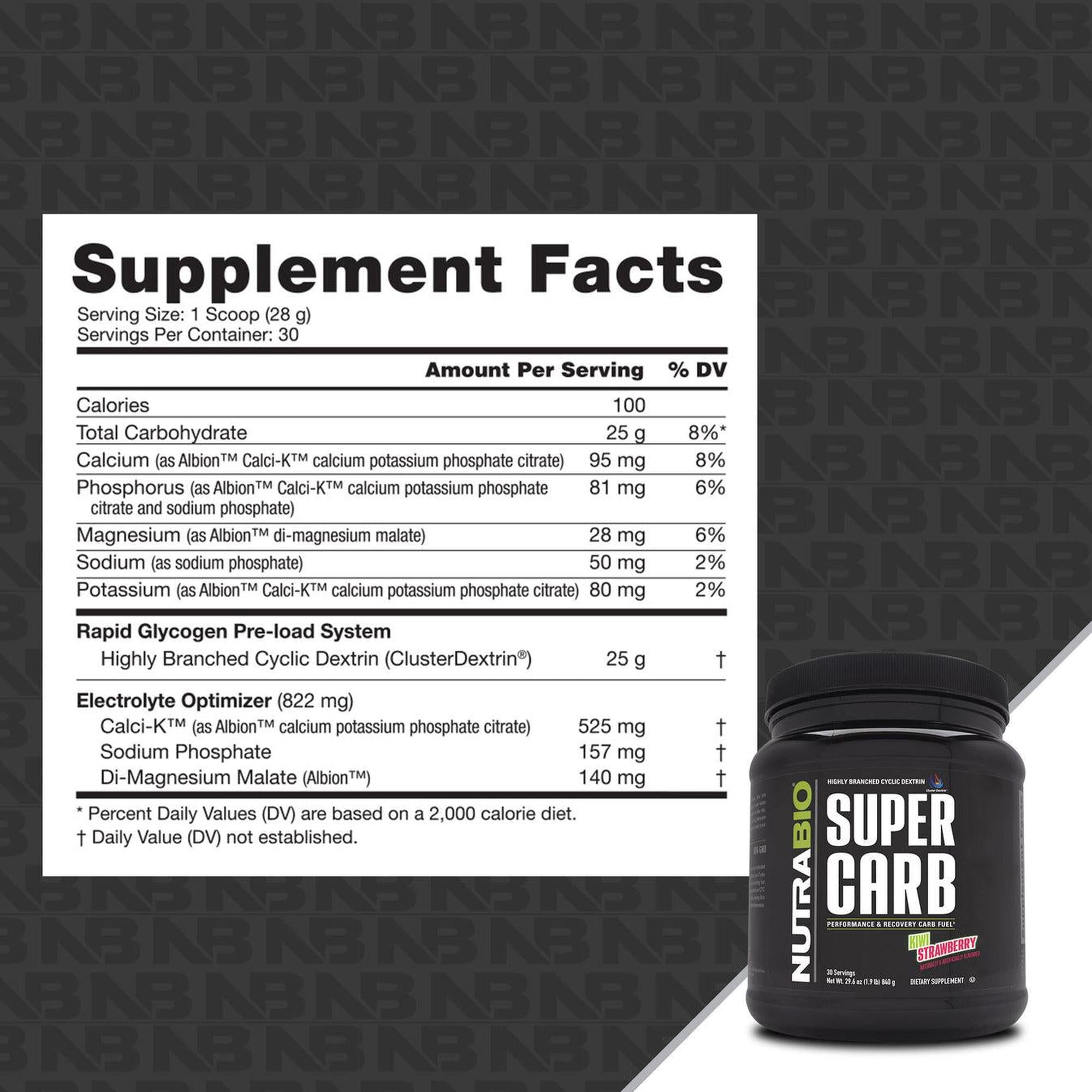 NutraBio Super Carb - 30 Servings