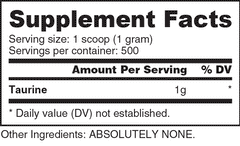 NutraBio Taurine Powder - 500 g