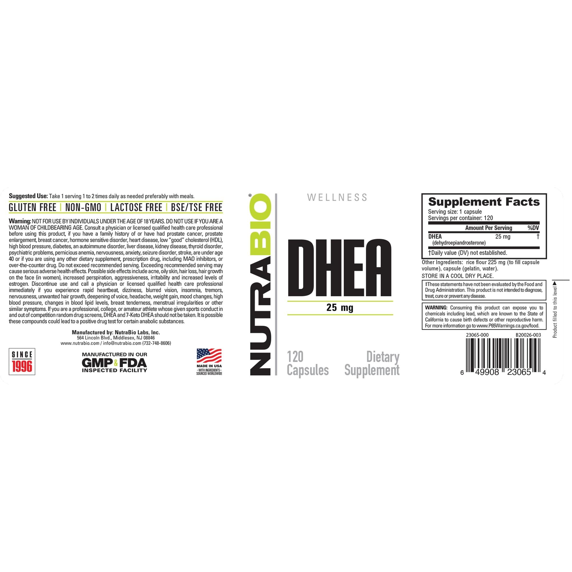 Nutrabio DHEA - 25mg