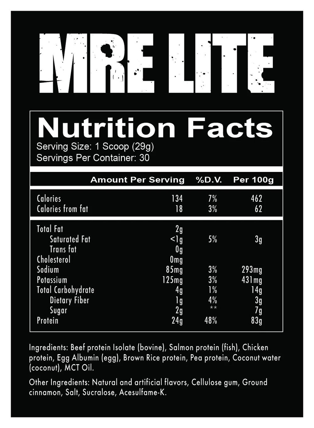 REDCON1 MRE Lite Whole Food Protein