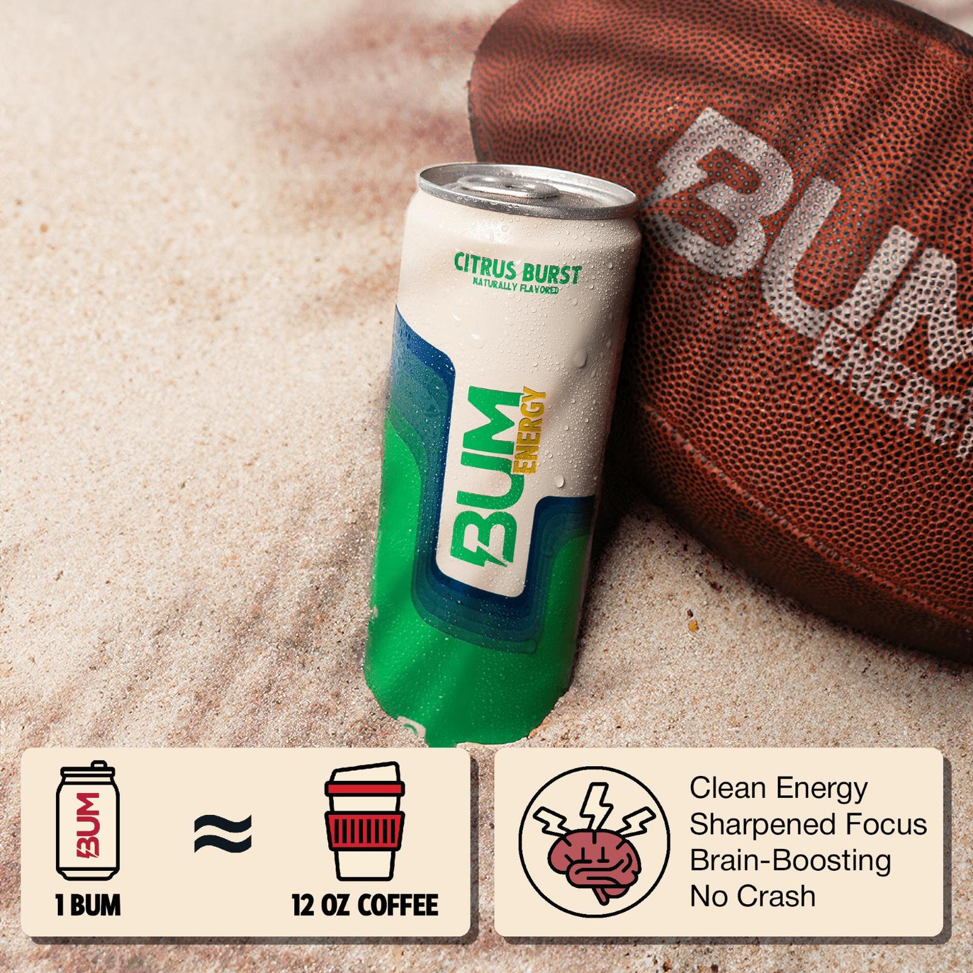 Raw Nutrition BUM Energy Drink - Citrus Burst, 12 Pack