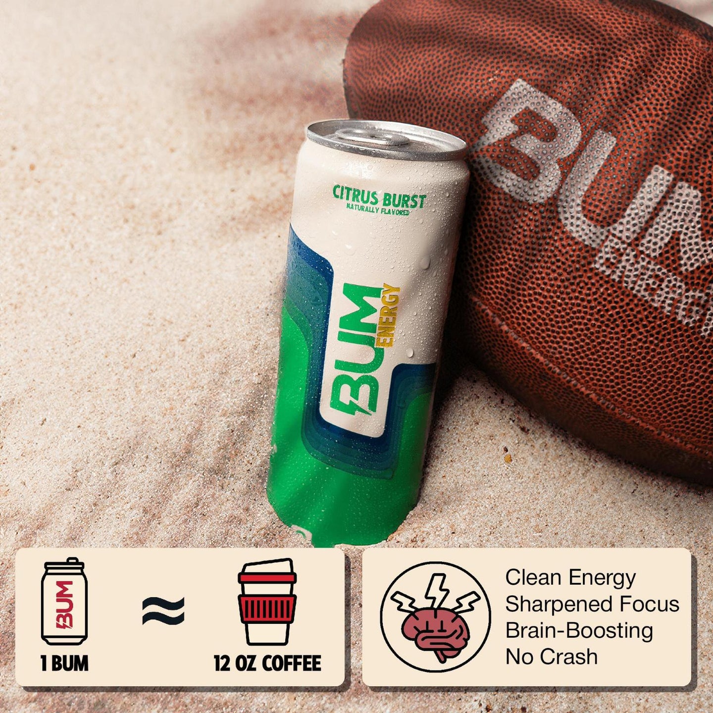 Raw Nutrition BUM Energy Drink - Citrus Burst, 12 Pack
