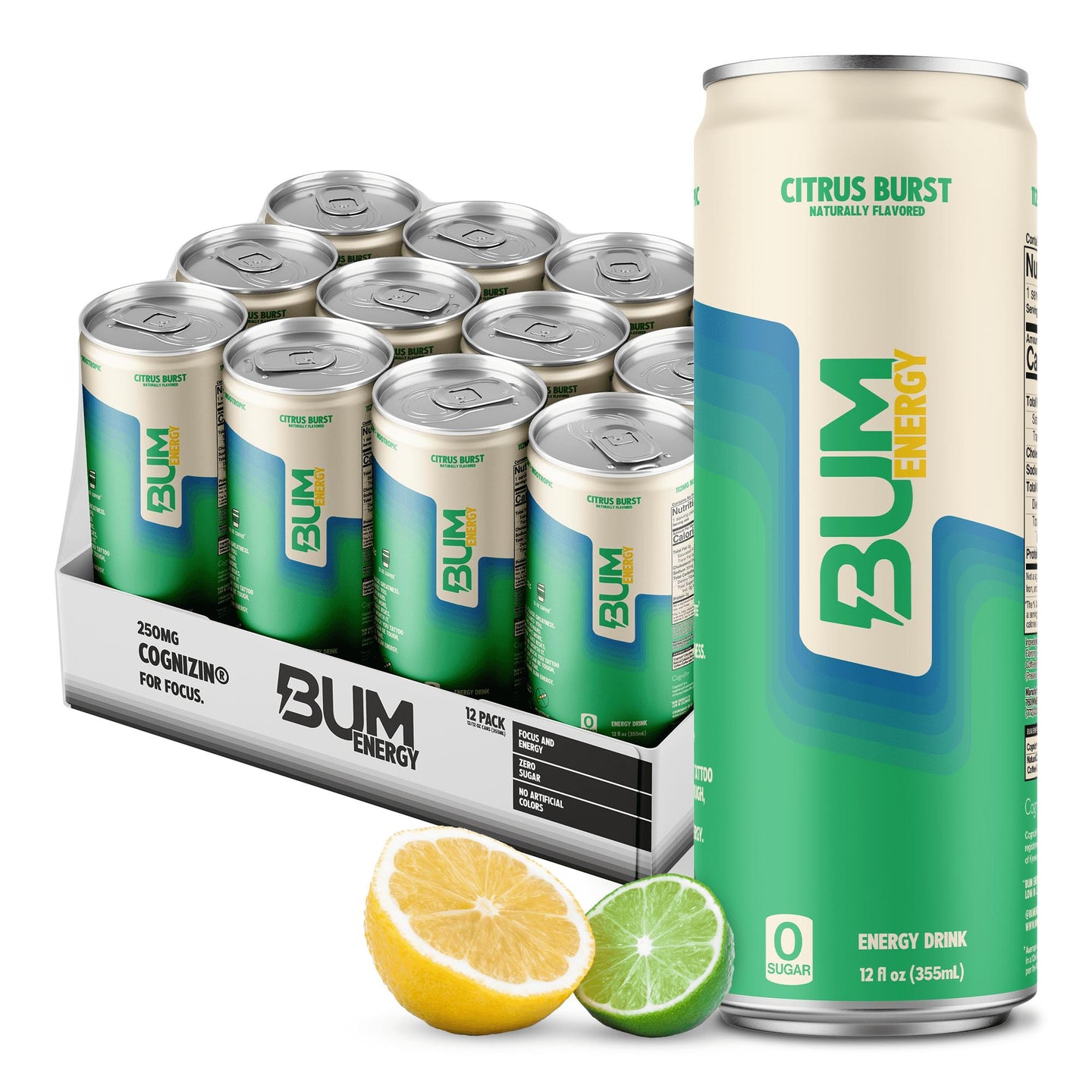 Raw Nutrition BUM Energy Drink - Citrus Burst, 12 Pack