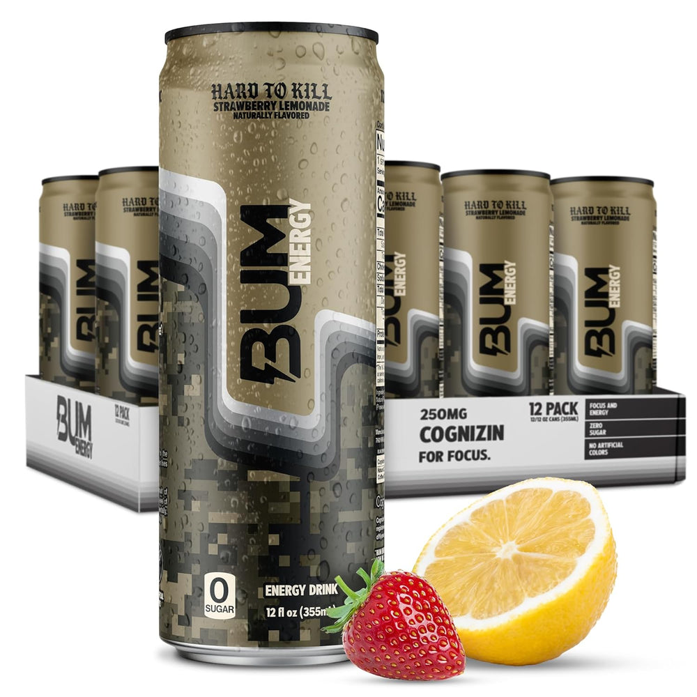 Raw Nutrition BUM Energy Drink - Strawberry Lemonade, 12 Pack