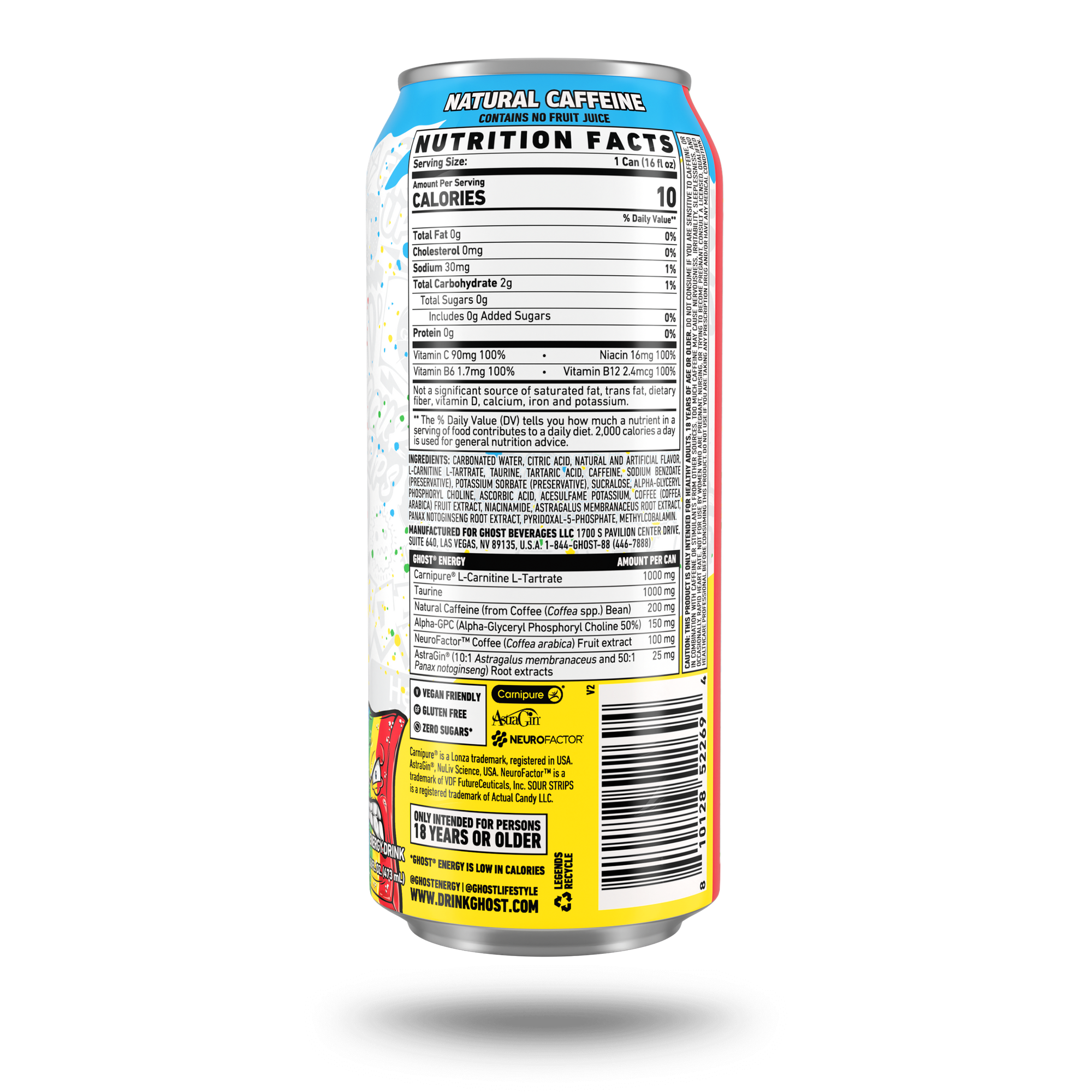 Ghost Energy Drink - Sour Strips Rainbow