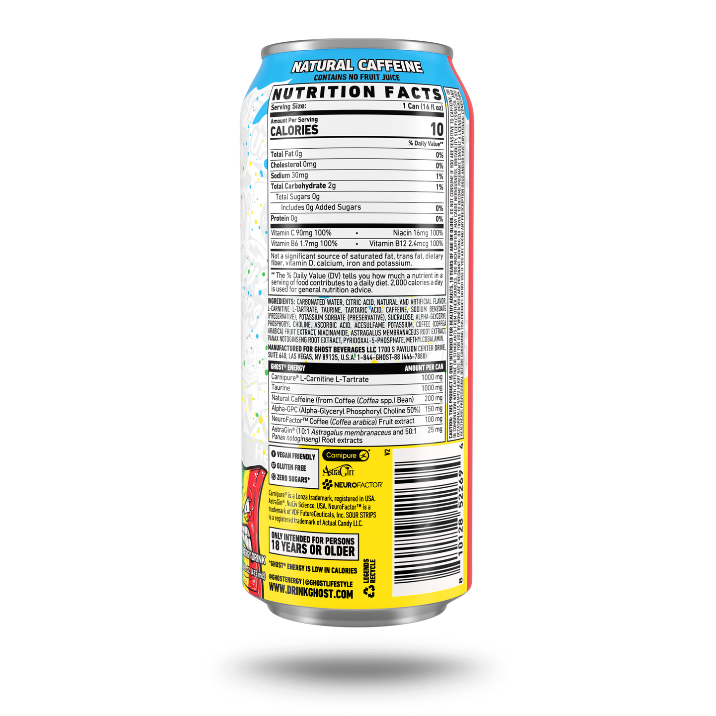 Ghost Energy Drink - Sour Strips Rainbow