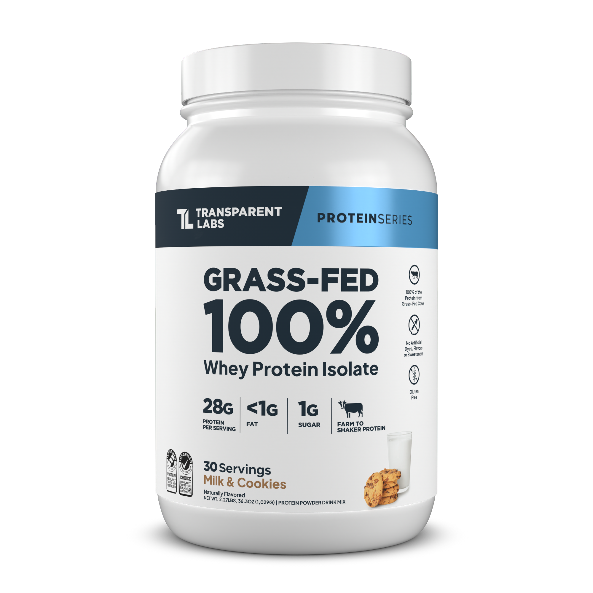 Transparent Labs 100% Grass-Fed Whey Protein Isolate - 2 lb