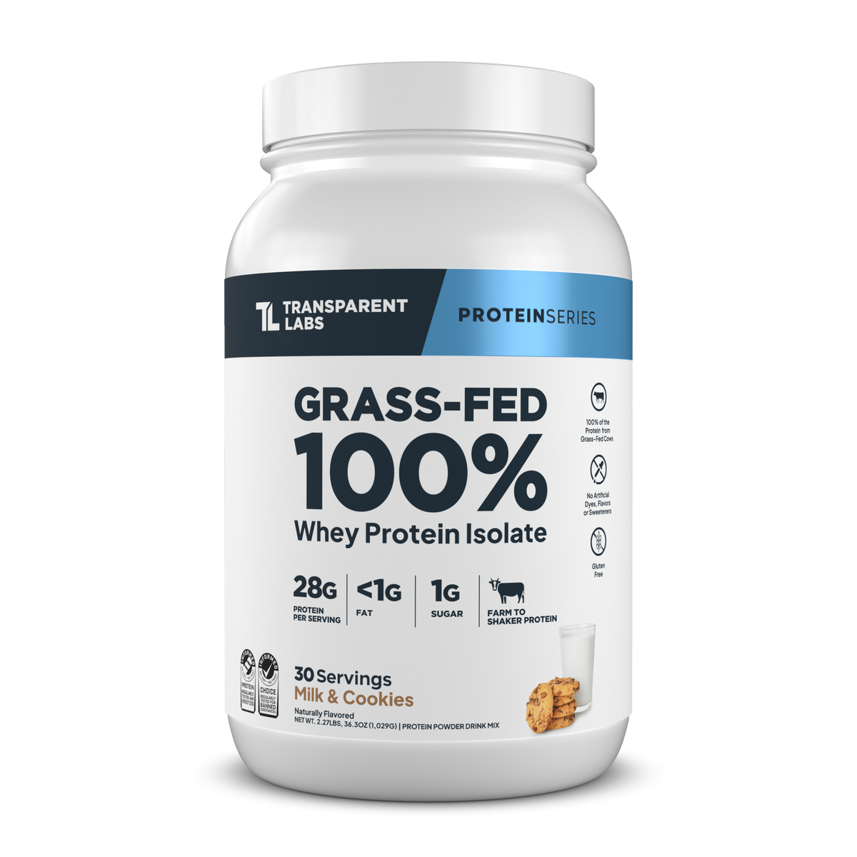 Transparent Labs 100% Grass-Fed Whey Protein Isolate - 2 lb