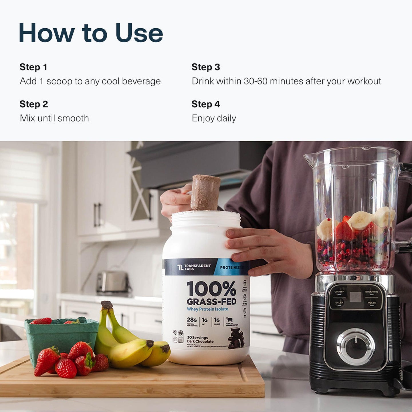 Transparent Labs 100% Grass-Fed Whey Protein Isolate 2 lb - Blueberry Pancakes