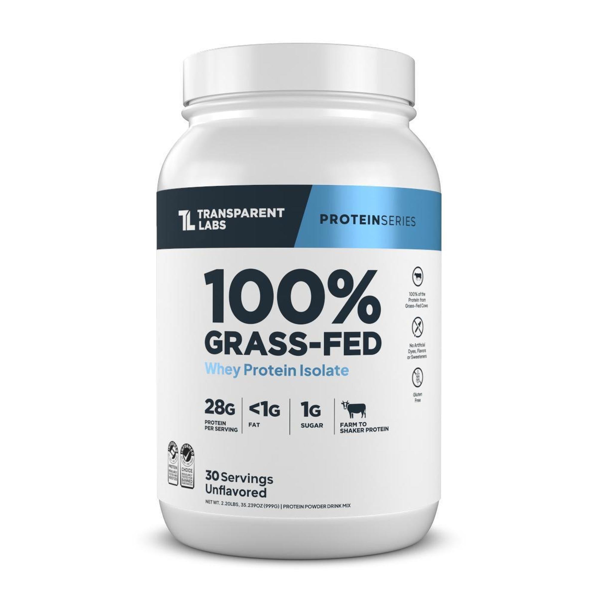 Transparent Labs 100% Grass-Fed Whey Protein Isolate 2 lb - Unflavored