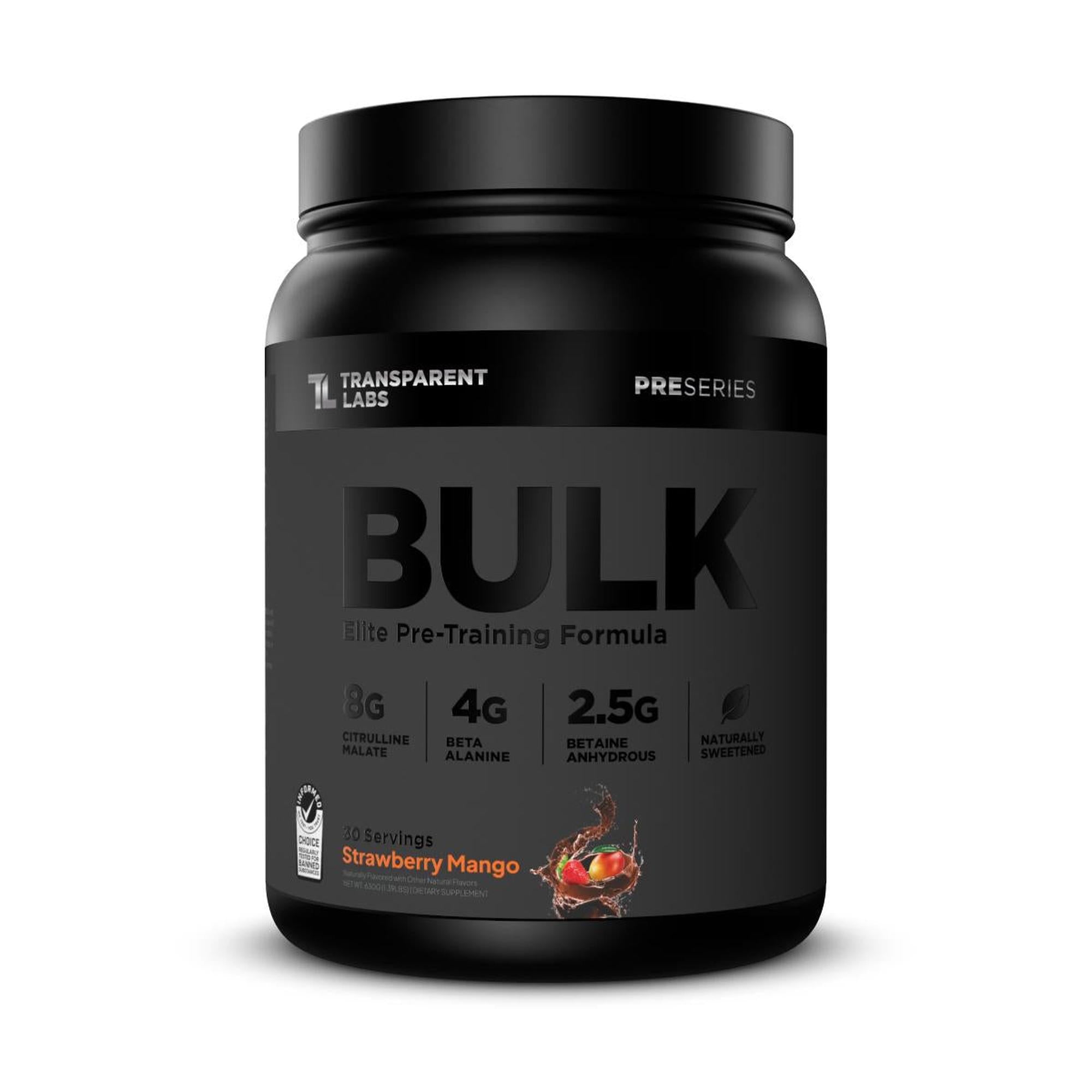 Transparent Labs Bulk Black Elite Pre-Training Formula - Strawberry Mango