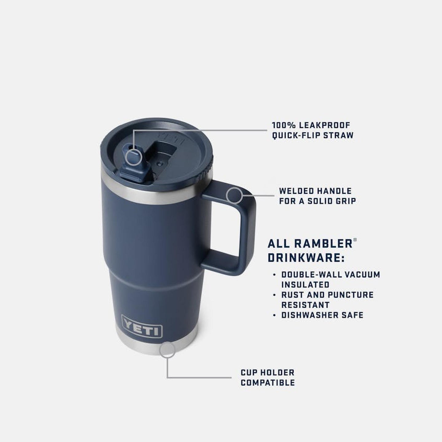 Yeti Rambler® 20 oz Travel Mug with Straw