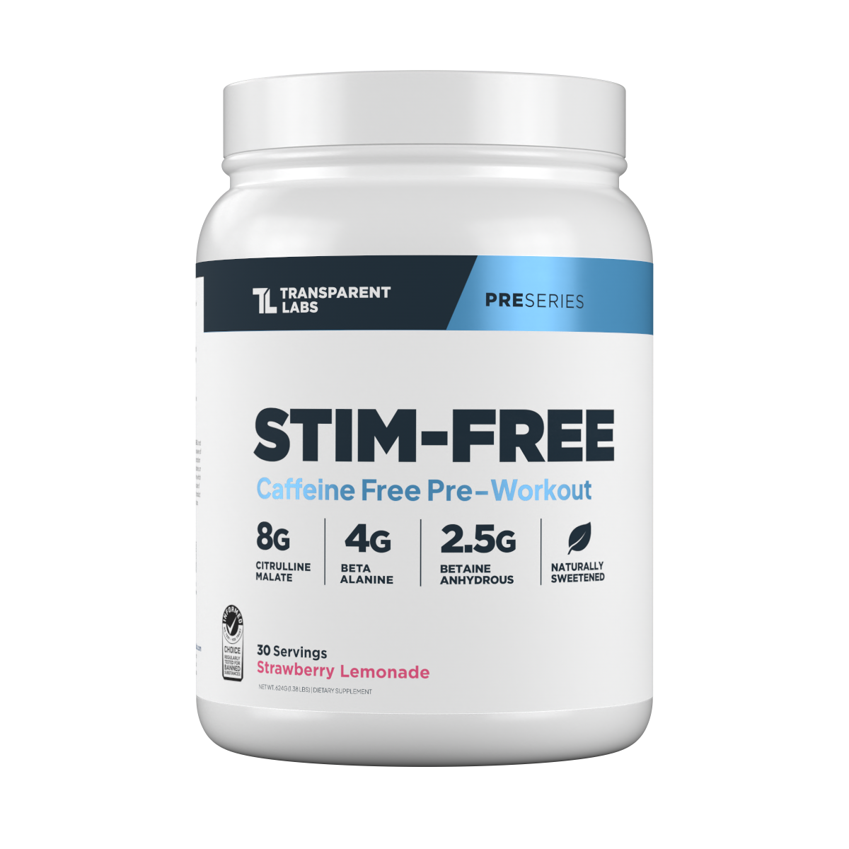 Transparent Labs Stim-Free Pre-Workout Strawberry Lemonade