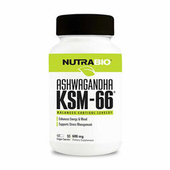 NutraBio Ashwagandha KSM-66 - 60 Capsules - Ultimate Sport Nutrition